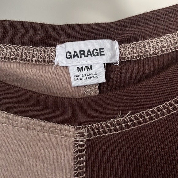 Garage light and dark brown cropped shirt. Size medium. - Picture 2 of 3